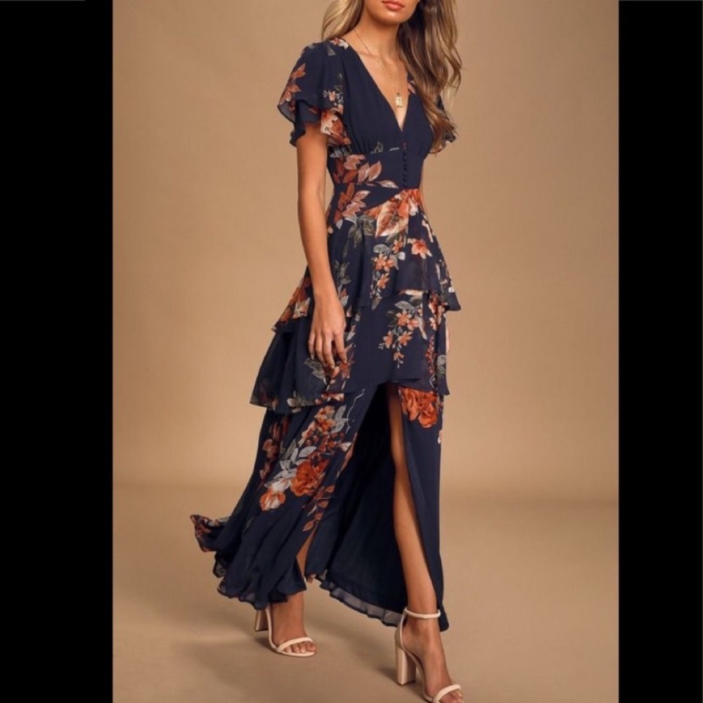 Lulu’s Midnight Mood Tiered Maxi Dress